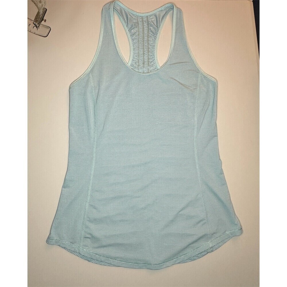 Lululemon Like New Runner Up Tank Womens Size 4 Heathered Aquamarine Blue